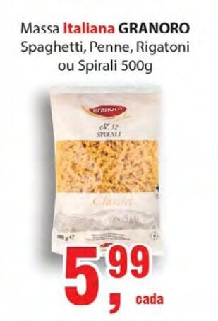 Supermercados Mundial Massa Italiana Granoro 500g oferta