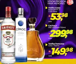 Vodka russa Smirnoff N° 21 1,750 litros