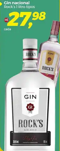 Frangolândia Gin nacional Rock's 1 litro tipos oferta