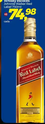 Frangolândia Whisky escocês Johnnie Walker Red Label 750ml oferta