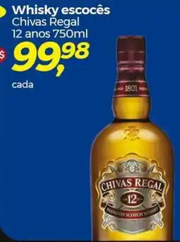 Frangolândia Whisky escocês Chivas Regal 12 anos 750ml oferta