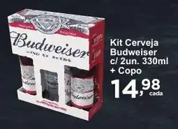 Rossi Supermercado Kit Cerveja Budweiser c/ 2un. 330ml + Copo oferta