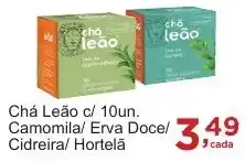 Chá Leão c/ 10un. Camomila/ Erva Doce/ Cidreira/ Hortelã