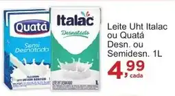 Rossi Supermercado Leite Uht Italac ou Quatá Desn. ou Semidesn. 1L oferta