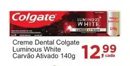 Rossi Supermercado Creme Dental Colgate Luminous White Carvão Ativado 140g oferta