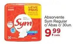 Absorvente Sym Regular c/Abas c/ 30un.