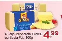Rossi Supermercado Queijo Mussarela Tirolez ou Scala Fat. 100g oferta