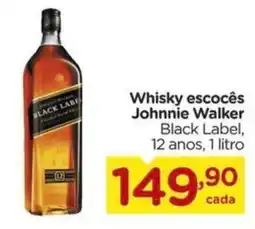 Carrefour Whisky escocês Johnnie Walker Black Label, 12 anos, 1 litro oferta