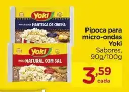 Pipoca para micro-ondas Yoki Sabores, 90g/100g