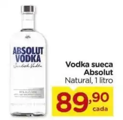 Carrefour Vodka sueca Absolut Natural, 1 litro oferta
