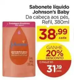 Carrefour Sabonete líquido Johnson's Baby Da cabeça aos pés, Refil, 380ml oferta