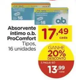 Absorvente íntimo o.b. ProComfort Tipos, 16 unidades