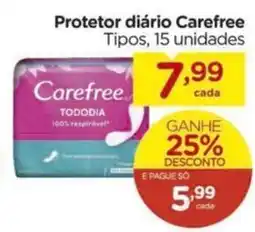 Carrefour Protetor diário Carefree Tipos, 15 unidades oferta