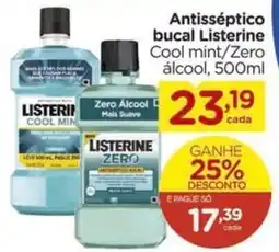 Carrefour Antisséptico bucal Listerine Cool mint/Zero álcool, 500ml oferta