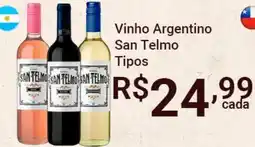 X Supermercados Vinho Argentino San Telmo Tipos oferta