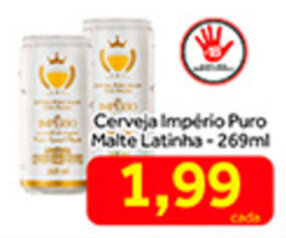 Shibata Supermercados Cerveja Imperio Puro Malte Latinha 269ml oferta