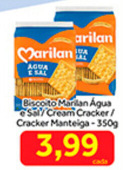 Shibata Supermercados Biscoito Marilan Agua e Sal/ Cream Cracker/ Cracker Manteiga 350g oferta