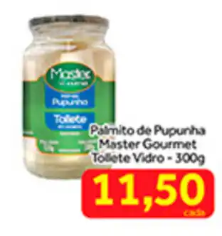 Shibata Supermercados Palmito de Pupunha Master Gourmet Tollete Vidro 300g oferta