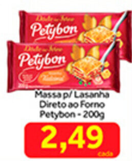 Shibata Supermercados Massa p/ Lasanha Direto ao Forno Petybon 200g oferta