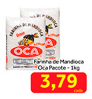 Shibata Supermercados farinha de Mandioca Oca Pacote 1kg oferta