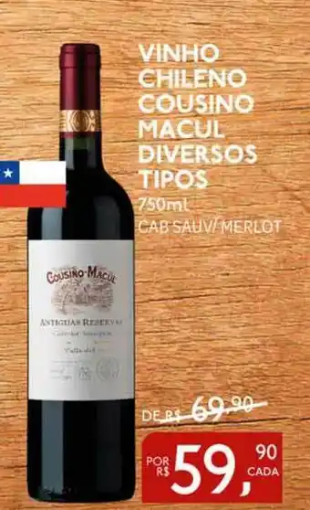 Vinho Chileno Cousino Macul Diversos Tipos 750ml
