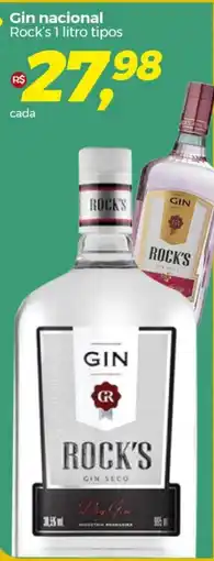 Frangolândia Gin nacional Rock's 1 litro tipos oferta