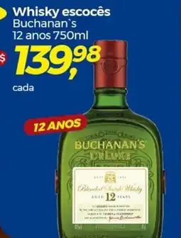 Frangolândia Whisky escocês Buchanan's 12 anos 750ml oferta