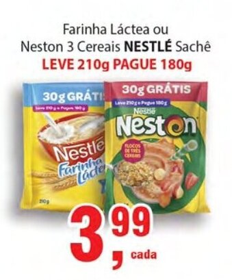 Supermercados Mundial Farinha Lactea ou Neston 3 Cereais Nestle Leve 210g Pague 180g oferta