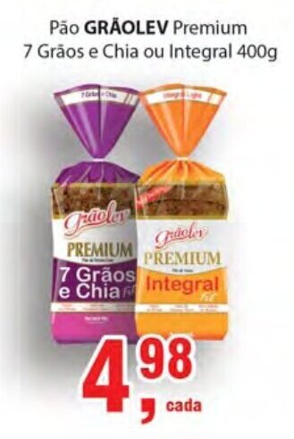 Supermercados Mundial Pao Graolev Premium 400g oferta