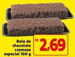 Mercado Extra Bolo de Chocolate cremoso especial 100g oferta