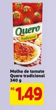 Mercado Extra Molho de Tomate Quero tradicional 340g oferta