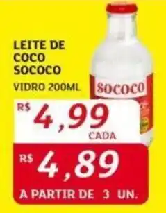 Assaí Atacadista LEITE DE COCO SOCOCO VIDRO 200ML oferta