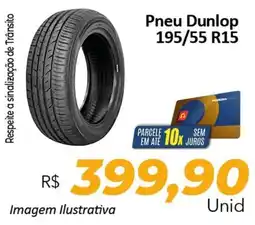 Hiper Moreira Pneu Dunlop 195/55 R15 oferta