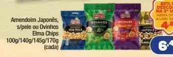Costazul Supermercados Amendoim japonês, s/pele ou ovinhos elma chips 100g/140g/145g/170g oferta