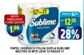 Federzoni Supermercados Papel Higiénico Folha Dupla Sublime Neutro 30mts Leve 12 Pague 11 oferta