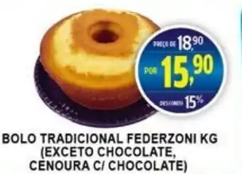 Federzoni Supermercados Bolo Tradicional Federzoni 1kg oferta
