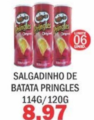 Supermercados Mendonça Salgadinho de batata Pringles 114g/120g oferta