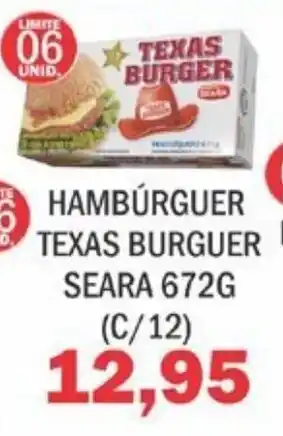 Supermercados Mendonça Hamburguer Texas Burger Seara 672g (c/12) oferta