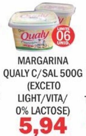 Supermercados Mendonça Margarina Qualy c/ Sal 500g oferta