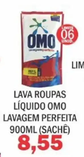 Supermercados Mendonça Lava Roupas Liquido Omo Lavagem Perfeita 900ml oferta