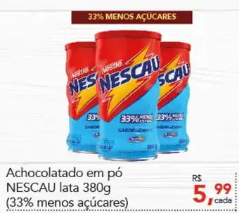 Achocolatado em po Necau lata 380g (33% menos acucares)