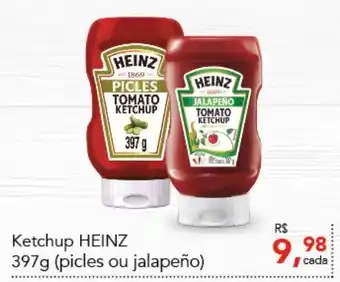 Cometa Supermercados Ketchup Heinz 397g (picles ou jalapeno) oferta