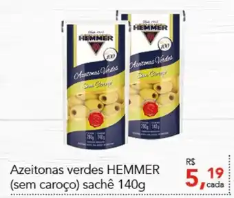 Cometa Supermercados Azeitonas verde Hemmer (sem caroco) sache 140g oferta