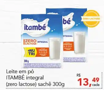 Cometa Supermercados Leite em po Itambe integral (zero lactoe) sache 300g oferta