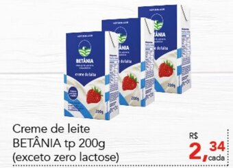 Cometa Supermercados Creme de leite Betania Tp 200g oferta