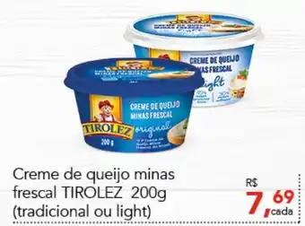 Cometa Supermercados Creme de queijo minas frescal Tirolez 200g (tradicional ou light) oferta