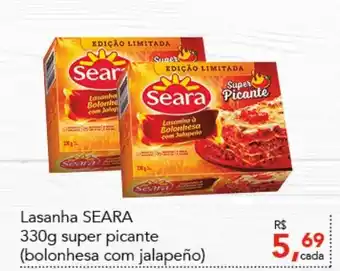 Cometa Supermercados Lasanha Seara 330g super picante (bolonhesa com jalapeno) oferta