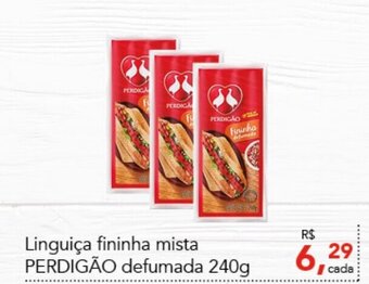 Cometa Supermercados Linguica Fininha mista Perdigao defumada 240g oferta