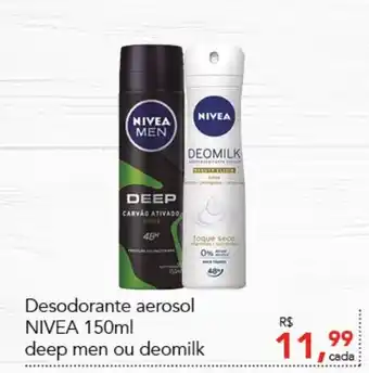 Cometa Supermercados Desodorante Aerosol Nivea 150ml deep men ou deomilk oferta