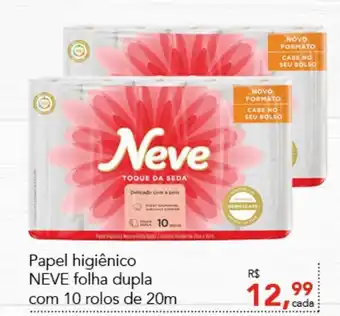 Cometa Supermercados Papel Higiénico Neve folha dupla com 10 rolos de 20m oferta